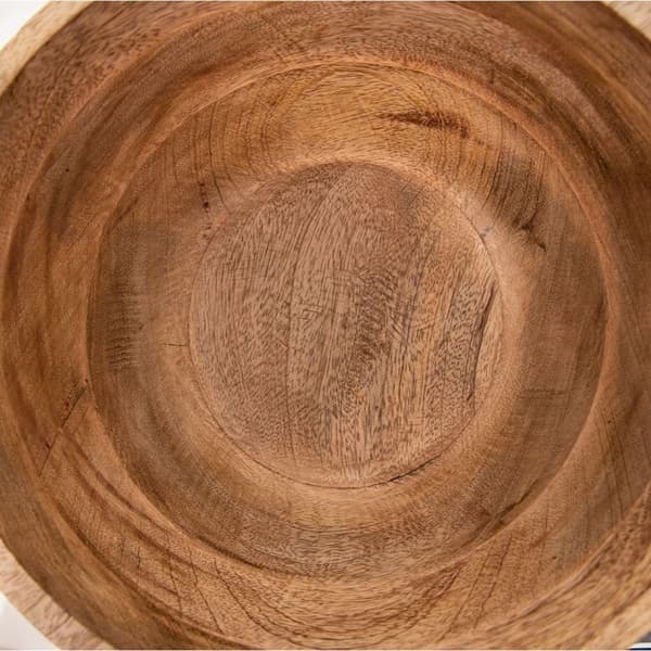 Frugt- og grøntskål i træ til servering af salatretter, 25 cm, 3 l
