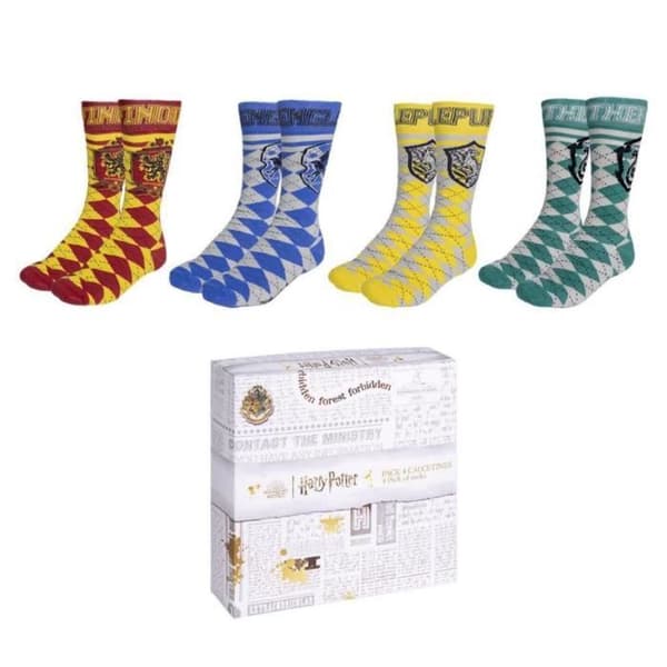 HARRY POTTER - De 4 husen - Paket med 4 par strumpor T35-41
