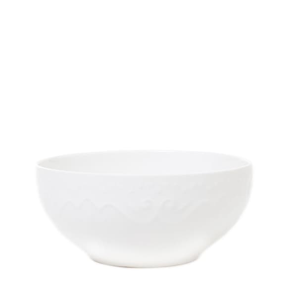 Skål | SYLIA | vit med prydnad | 15 cm | 844039