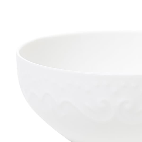 Skål | SYLIA | vit med prydnad | 15 cm | 844039