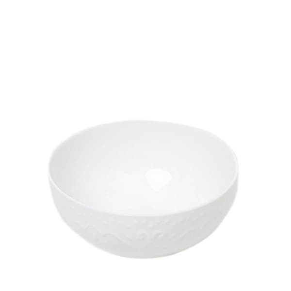 Skål | SYLIA | vit med prydnad | 15 cm | 844039