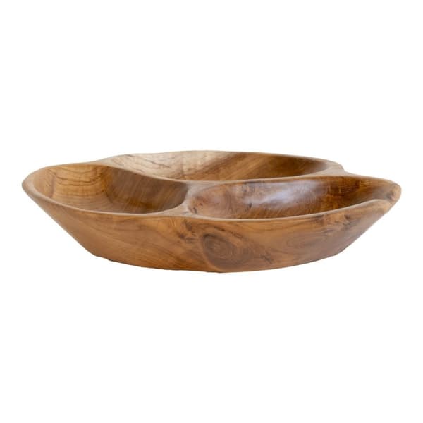 Rootz Nola Teak Bowl - Tarjoilukulho - maalaismainen puu kulho - käsintehty teak - 30 cm x 5 cm
