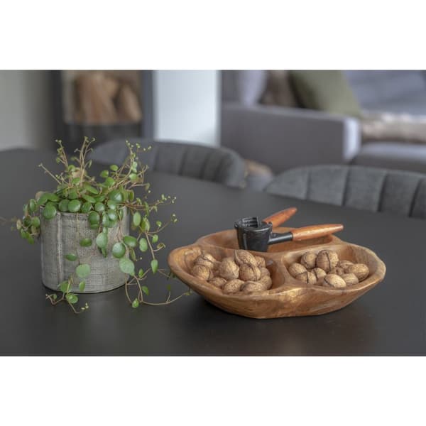 Rootz Nola Teak Bowl - Tarjoilukulho - maalaismainen puu kulho - käsintehty teak - 30 cm x 5 cm