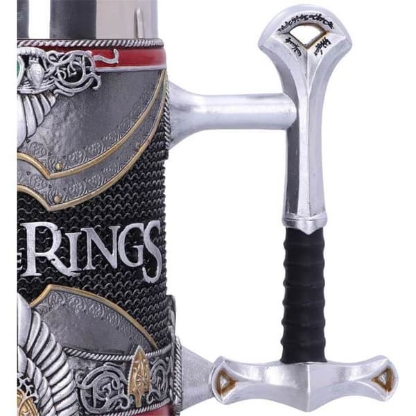 Mugg - Sagan om ringen - Aragorn King Elessar - Svart - 15,5 cm - Cylindrisk