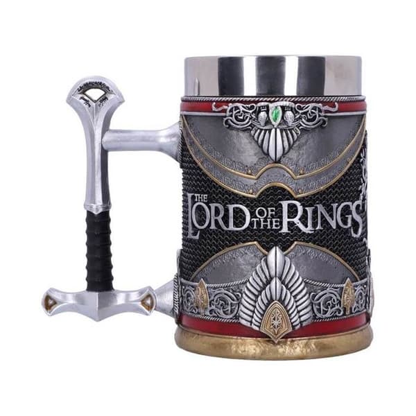 Mugg - Sagan om ringen - Aragorn King Elessar - Svart - 15,5 cm - Cylindrisk