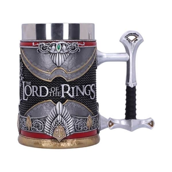 Mugg - Sagan om ringen - Aragorn King Elessar - Svart - 15,5 cm - Cylindrisk
