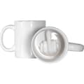 Miniatyrbild 4 av 4: TD® vit keramisk mugg/ finger i kopp botten gest/ kreativ mugg med ociviliserad parodi på långfinger långfinger