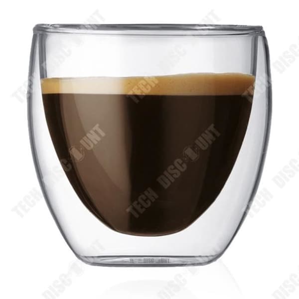 TD® Set med 8 glas kaffe/espresso/espressokopp -80ml , dubbelvägg kaffeservis/koppar, original espressokopp.