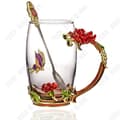 Miniatyrbild 1 av 4: TD® Glas blomma tekopp Europeisk stil kreativ rosa emaljfärg hög temperatur färg vattenkopp present