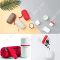 Miniatyrbild 4 av 4: TD® Cup kaffe te resekontor bil keramik resebärbar 2 i 1 kreativ presentprodukt vit röd liten elegant