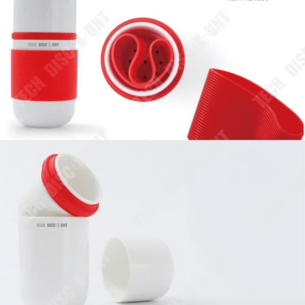 TD® Cup kaffe te resekontor bil keramik resebärbar 2 i 1 kreativ presentprodukt vit röd liten elegant