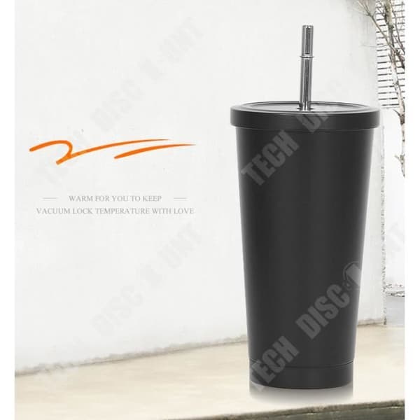 TD®-mugg i rostfritt stål Halm Bärbar utomhusvattenkopp Kaffemugg Presentmugg Kontor Hemvattenkopp med hink