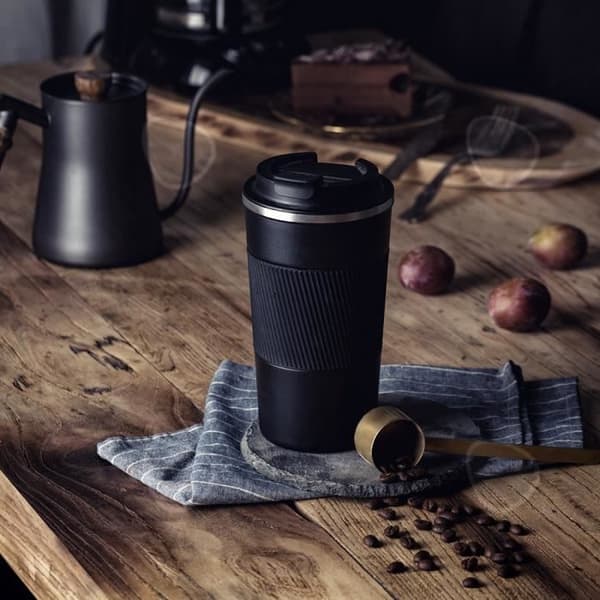 CONFO® Kaffemugg, isolerad kolv, kylmugg, rostfritt stål, bärbar, praktisk, kreativ, halkfri för bil, Fars dag