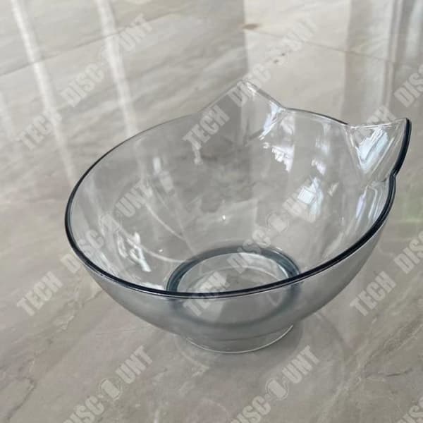 TD® Oblique Mouth Cat Bowl Dricka Husdjursmat Bestick Transparent skål utan bas