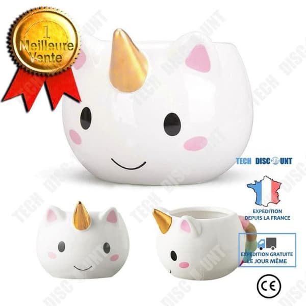 TD® Creative Rainbow Keramisk Mugg 3D-modellering Anime Frukost Barn Student Vattenkopp
