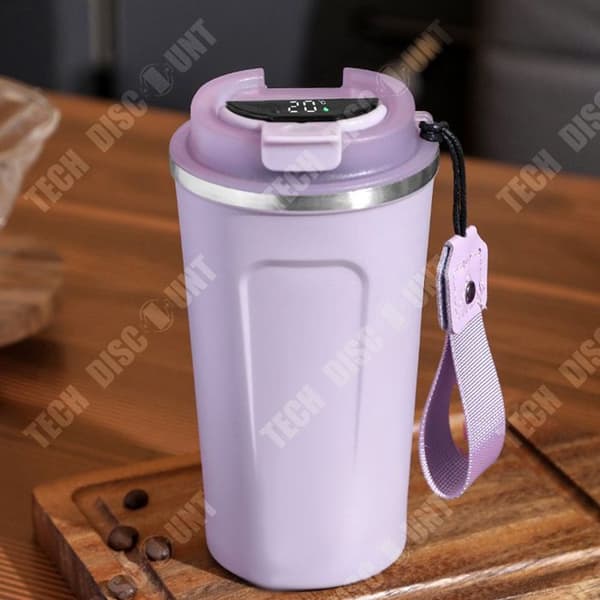 TD® kaffemugg 510ml 304 rostfritt stål smart isolerad kopp med bärrem Bärbar bilkopp