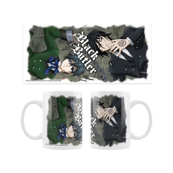 Mugg - Sakami Merchandise - Svart Butler - Ciel - Sebastian - Rund - Grön