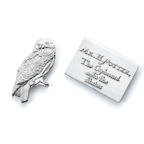 Harry Potter Hedwig &amp; Hogwarts Letter Silver Pläterad Pin Set