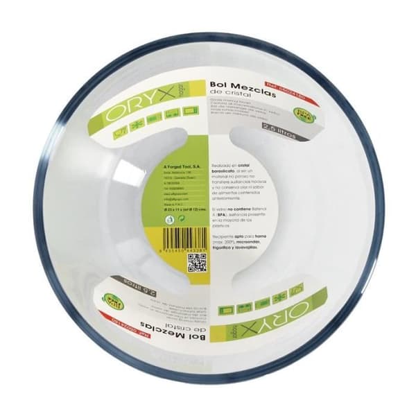 Glasskål, perfekt att blanda. 2,5 liter. BPA-fri, borosilikatglassallader, desserter, matlagning, bakverk