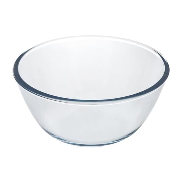 Glasskål, perfekt att blanda. 2,5 liter. BPA-fri, borosilikatglassallader, desserter, matlagning, bakverk