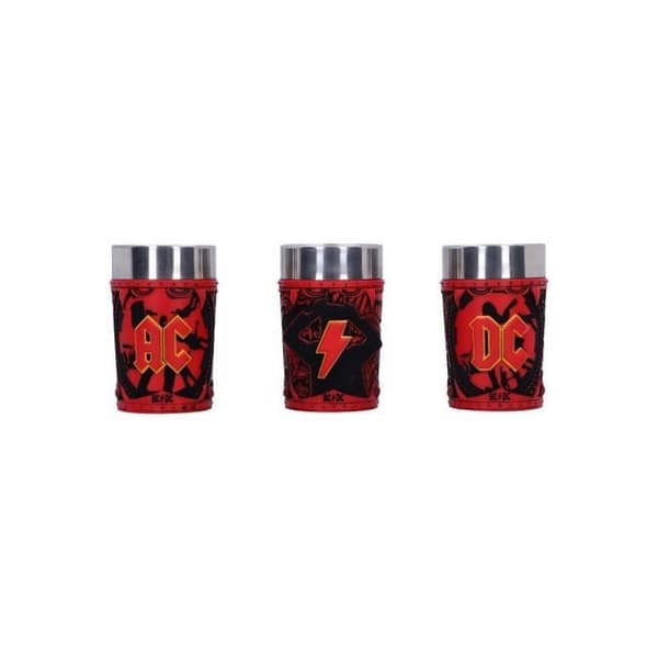 Nemesis Now - AC/DC - Pack med 3 shotglas med AC/DC-logotyp