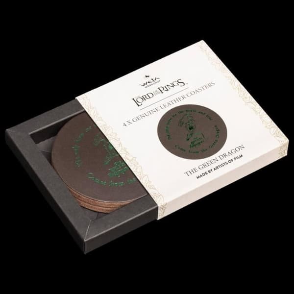 Weta Collectibles - Sagan om ringen - Paket med 4 underlägg The Green Dragon