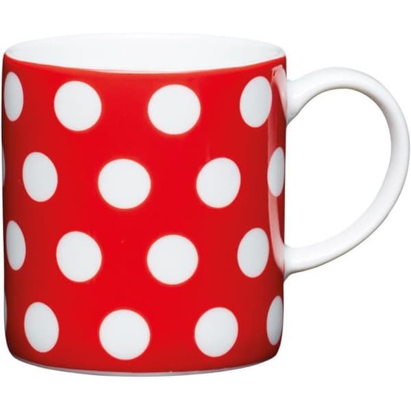 KitchenCraft espressokopp Röd Prickmönster 80 ml röd porslin