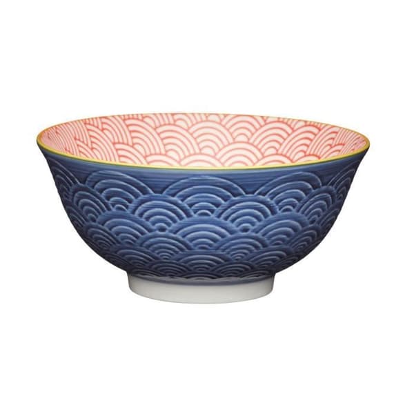 KitchenCraft bol Arc blå 15,7 cm keramik blå/röd