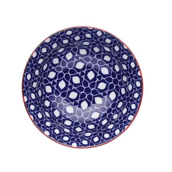 KitchenCraft bol blått blommönster 15,7 cm blå keramik