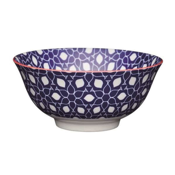 KitchenCraft bol blått blommönster 15,7 cm blå keramik