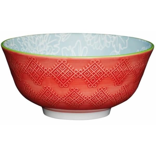 KitchenCraft skål 15,5 x 7,5 cm keramik röd/blå