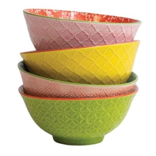 KitchenCraft keramiska skålar mönster 15 cm 4 st