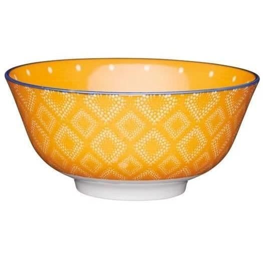 V&A skål 15,5 x 7,5 cm keramik orange/vit/blå