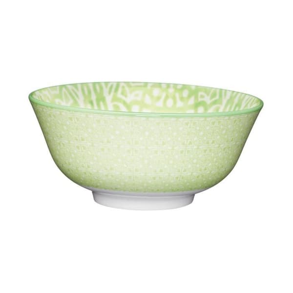 KitchenCraft bol Grön och Vit Kakel Effekt 15,7 cm keramik