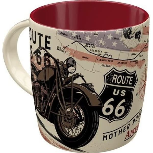 Kaffekopp - ROUTE 66 - Route 66 - Porslin - Motorcykel - Vuxen