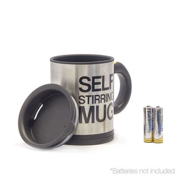 Mug Mélande Automatiskt - Självrörande Mug - Svart - 350 ml - Rostfritt Stål - Cylindrisk