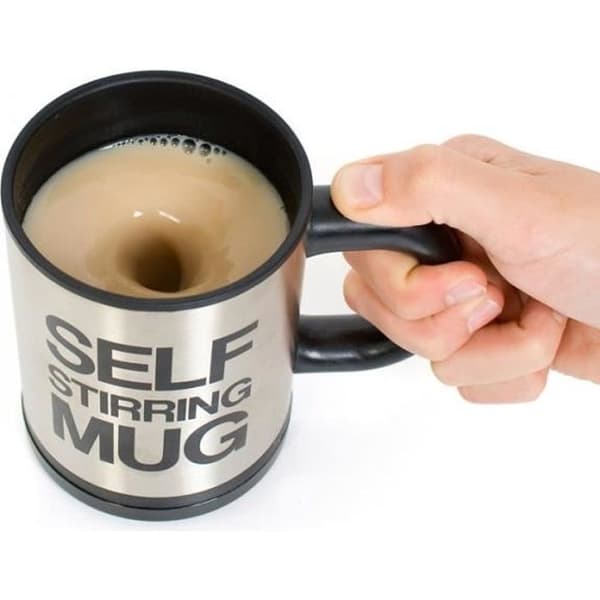 Mug Mélande Automatiskt - Självrörande Mug - Svart - 350 ml - Rostfritt Stål - Cylindrisk