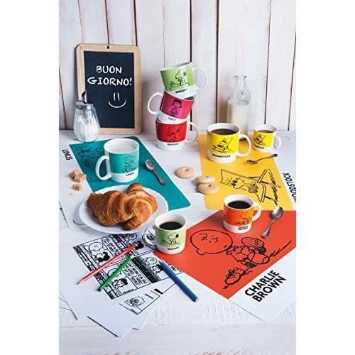 Excelsa Peanuts Milk Cup Set, Porslin, Flerfärgad, 9 x 12 x 8 cm, 6 enheter - 48588