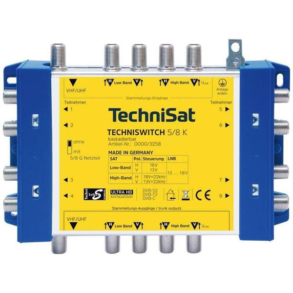 Accessoar - TechniSat - TechniSwitch 5/8 K - Grå - 126x332x171 mm - Plast-Resin