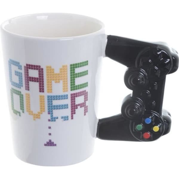 Mugg - Spelkontroll - Vit - Keramik - 11x14x8,5 cm - Tål inte diskmaskin