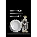 Miniatyrbild 3 av 4: Alessi Mw01/3 Klädd skål i vitt porslin med reliefdekoration, set med 4 delar - YMR-169