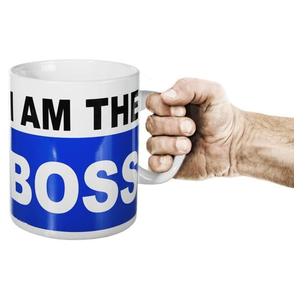 Tasse - JAG ÄR CHEFEN - XL - 750 ml - Keramik - Blå