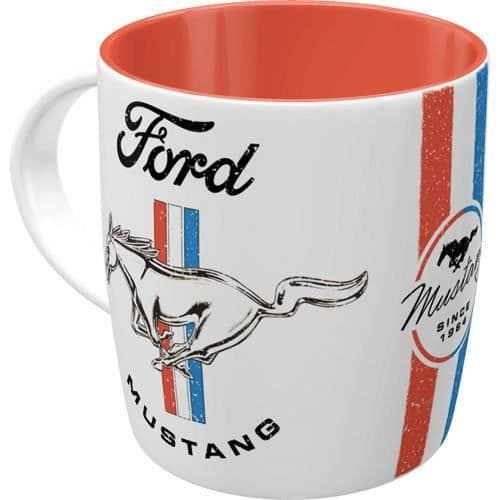 Kaffemugg - FORD - Mustang - Porslin - Dekorerat handtag - Ikonisk logotyp