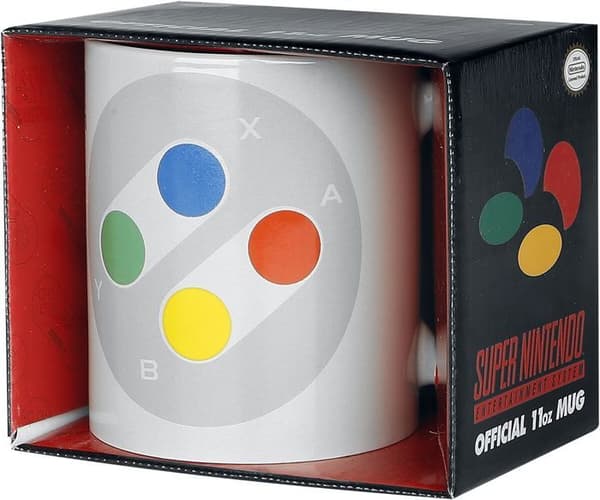 Mugg - Nintendo - SNES-kontroll - Vit - Porslin/Ceramik/Granit - Diskmaskinst säker