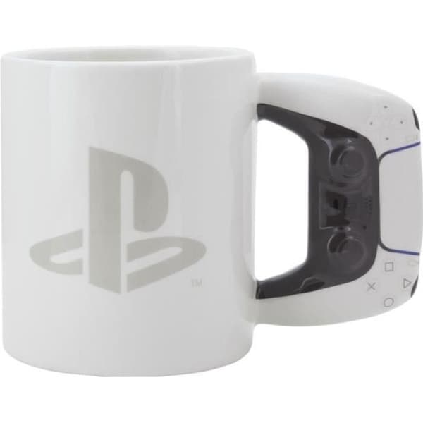 Mugg - PlayStation - PS5 - Vit - 550 ml - Porslin - Keramik - Cylinderformad