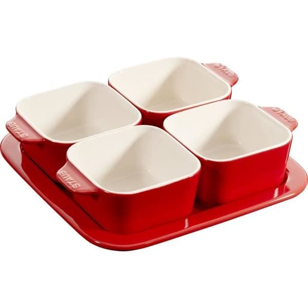 Skålar för dippar och snacks - STAUB - 405111190 - Keramik - Röd - Diskmaskinssäker