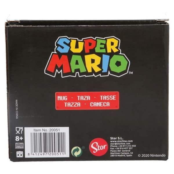 Stormugg Super Mario junior 325 ml keramik vit/röd