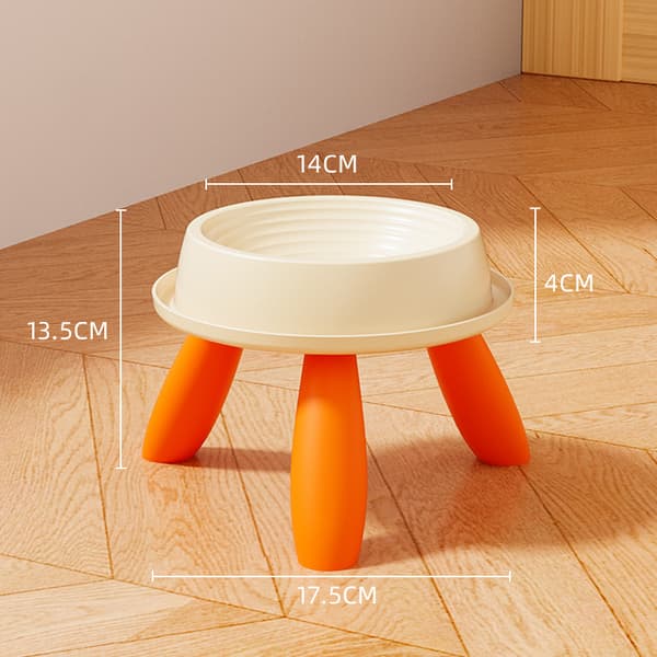 INF Elevated Pet Bowl: Anti-Slip Raised Cat & Dog Feeding Bowl Orange