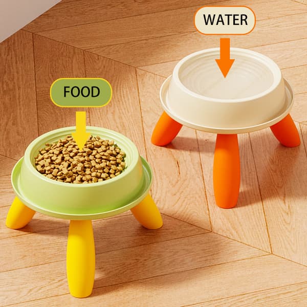 INF Elevated Pet Bowl: Anti-Slip Raised Cat & Dog Feeding Bowl Orange