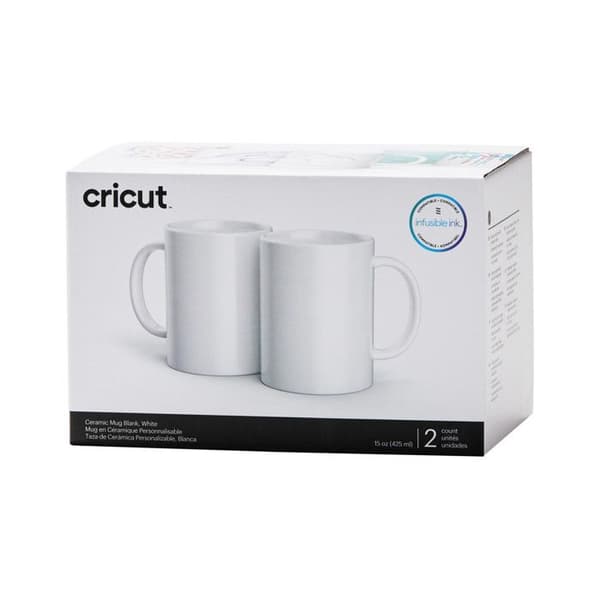 Keramikkmugg - Cricut - 15oz - Vit - 2/Pkg - Cylindrisk